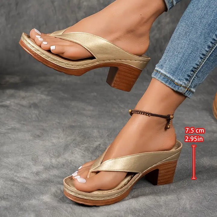 Elise | Women’s Heeled Sandals in a Minimal Slip-On Style