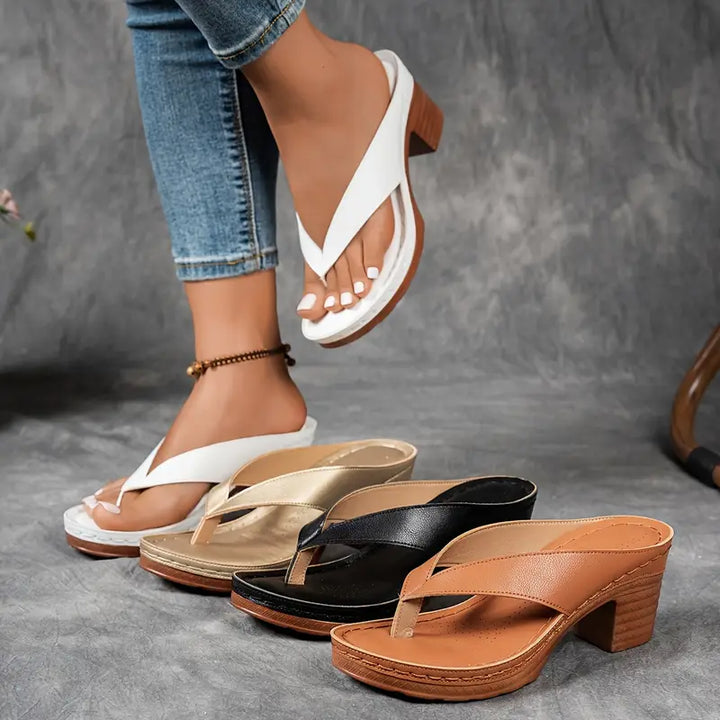 Elise | Women’s Heeled Sandals in a Minimal Slip-On Style
