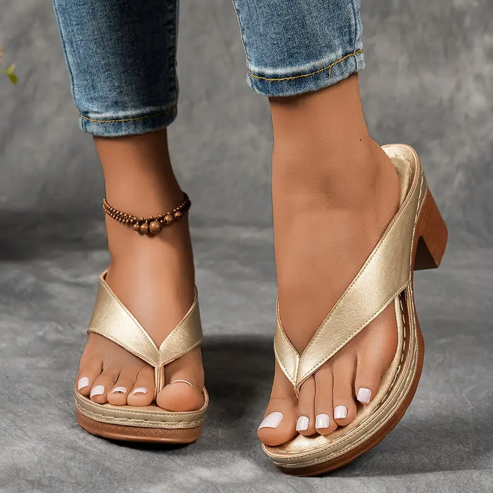 Elise | Women’s Heeled Sandals in a Minimal Slip-On Style