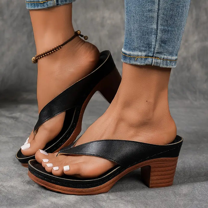 Elise | Women’s Heeled Sandals in a Minimal Slip-On Style