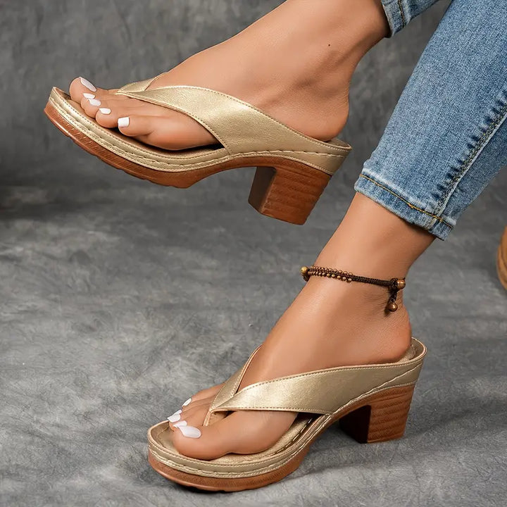 Elise | Women’s Heeled Sandals in a Minimal Slip-On Style