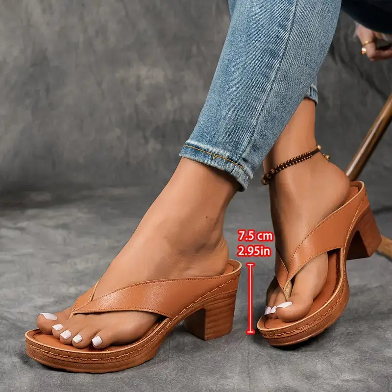 Elise | Women’s Heeled Sandals in a Minimal Slip-On Style