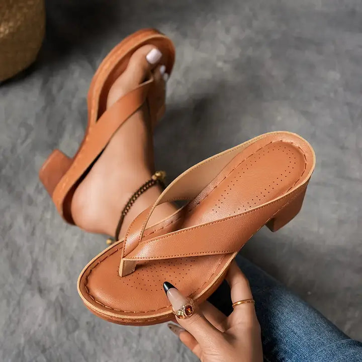 Elise | Women’s Heeled Sandals in a Minimal Slip-On Style