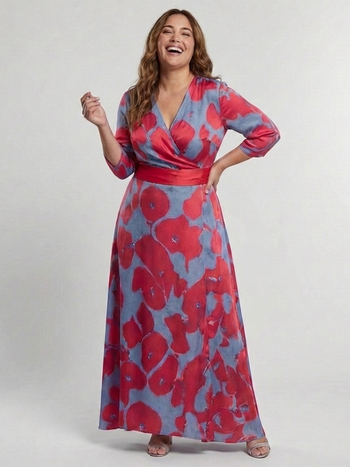 Danielle | Women's Floral Maxi Dress with a V-neck