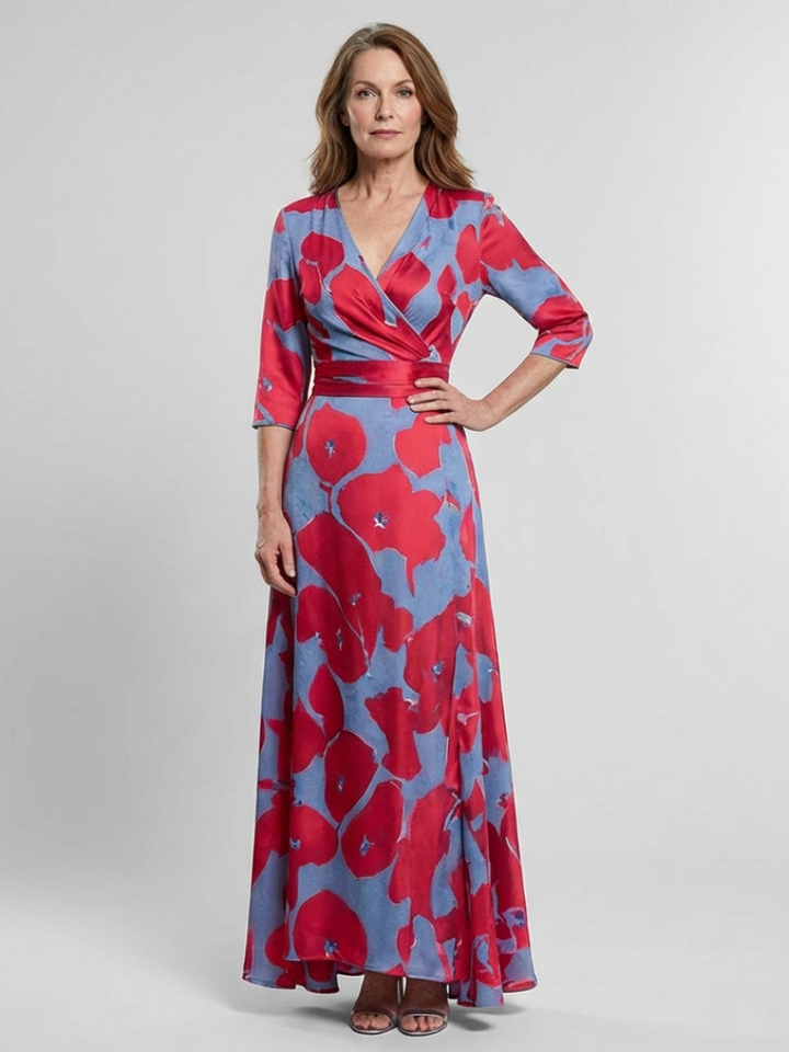 Danielle | Women's Floral Maxi Dress with a V-neck