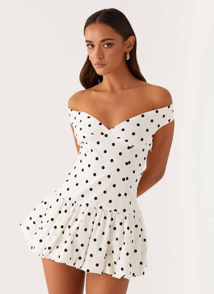 Isabelle | Women’s Mini Dress featuring an Off Shoulder Neckline