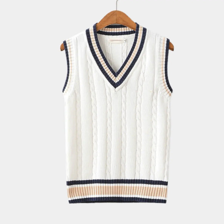 Elliot | Men's Knitted Sweater Vest with V-Neck and Ribbed Trim