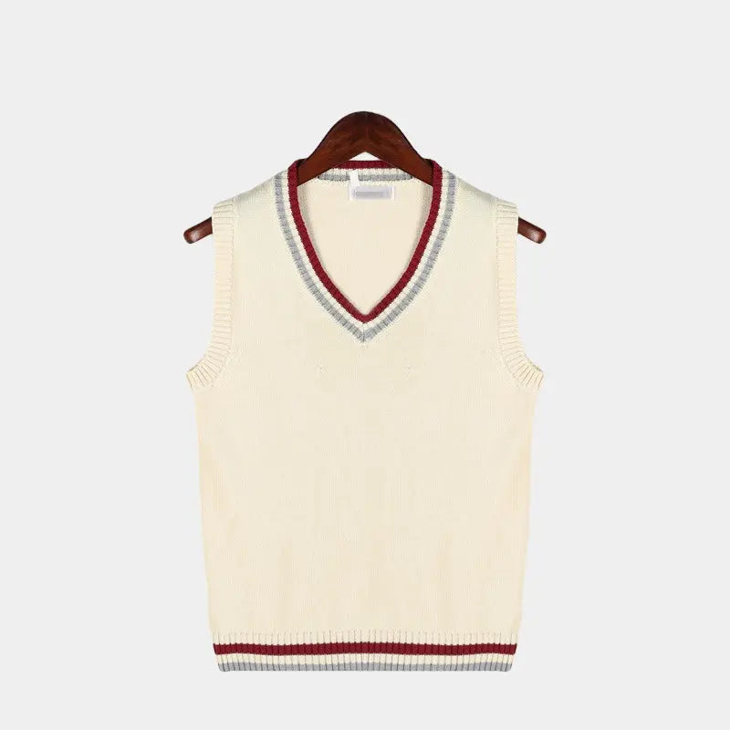 Elliot | Men's Knitted Sweater Vest with V-Neck and Ribbed Trim