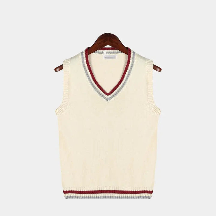 Elliot | Men's Knitted Sweater Vest with V-Neck and Ribbed Trim