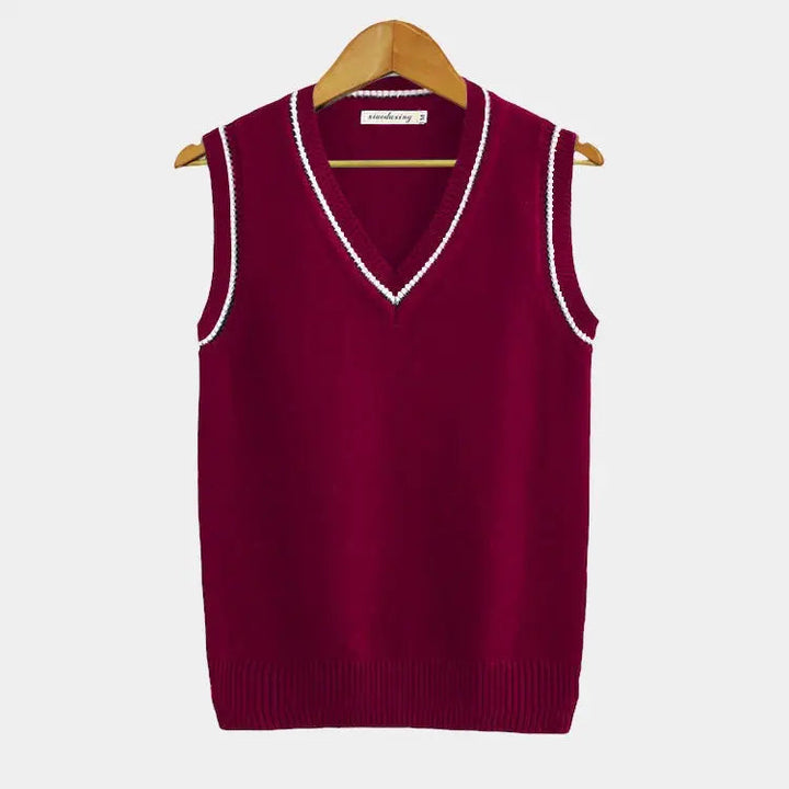 Elliot | Men's Knitted Sweater Vest with V-Neck and Ribbed Trim