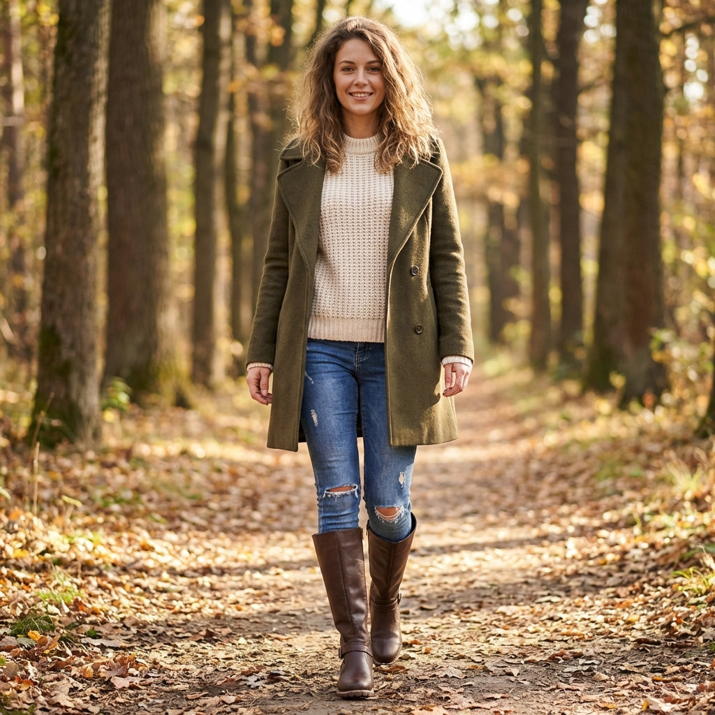 Rowena | Women’s Knee High Boots with Buckle Detail