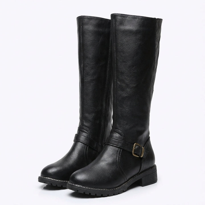 Rowena | Women’s Knee High Boots with Buckle Detail
