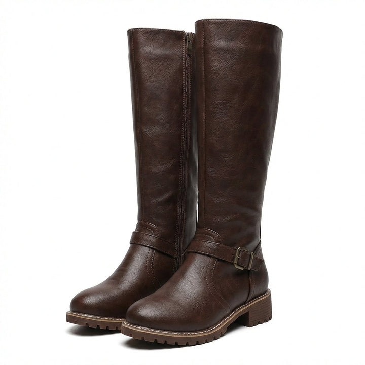 Rowena | Women’s Knee High Boots with Buckle Detail