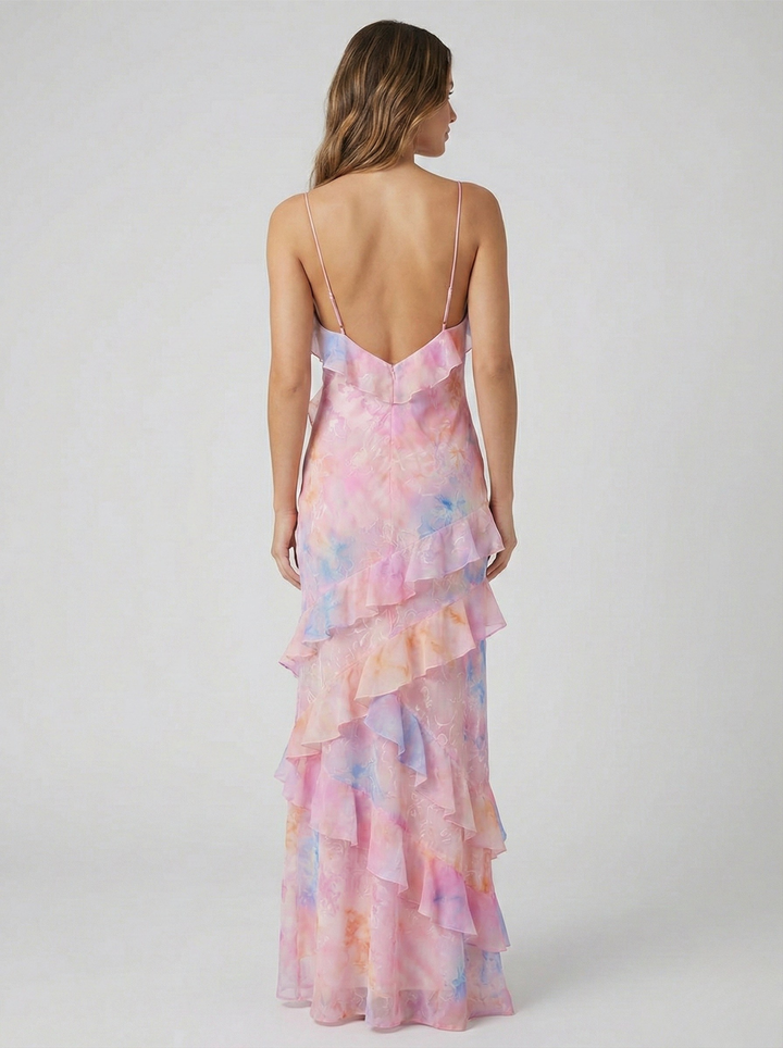 Luna | Women's Ethereal Ruffle Maxi Dress for Relaxed Occasion Wear