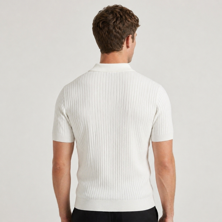 Liam | Men’s Ribbed Polo Shirt with open collar