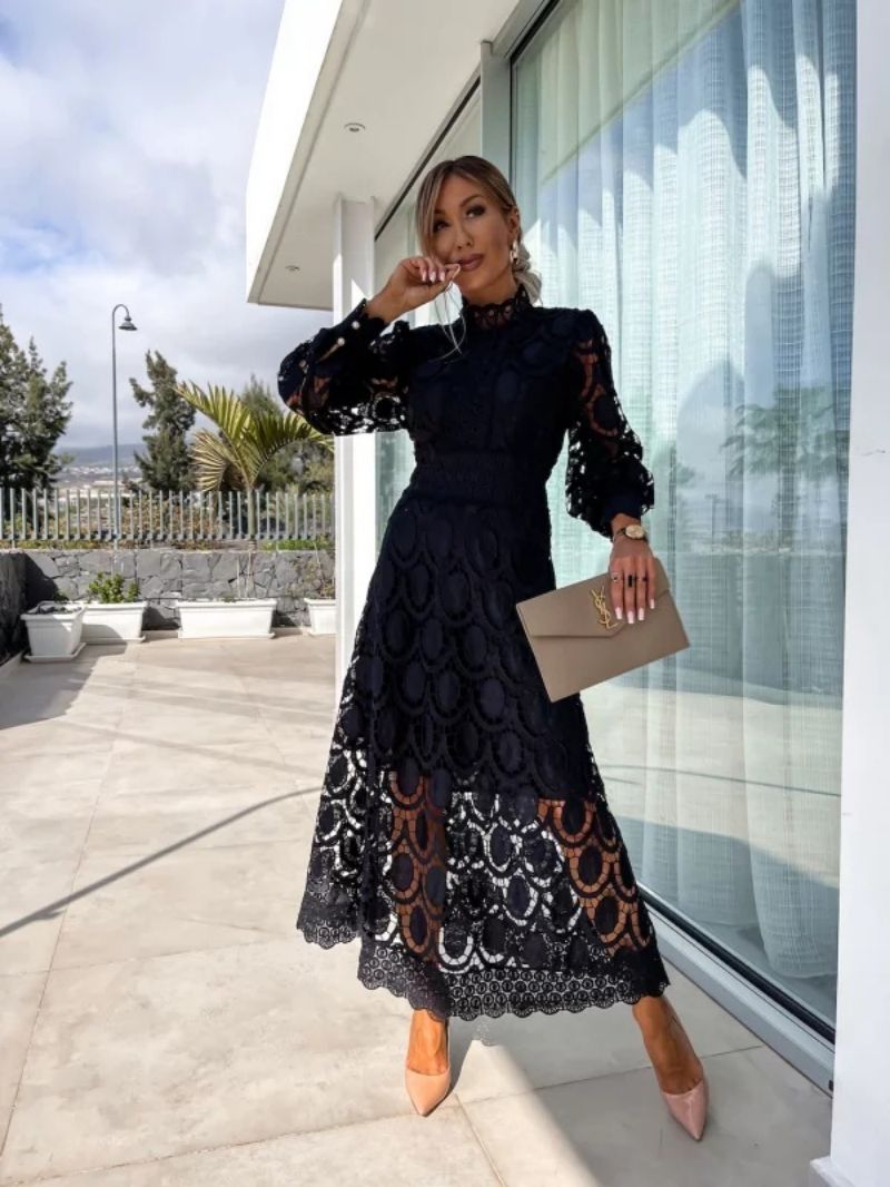 Luna | Women's Celestial Lace Midi Dress in a Romantic Everyday Silhouette