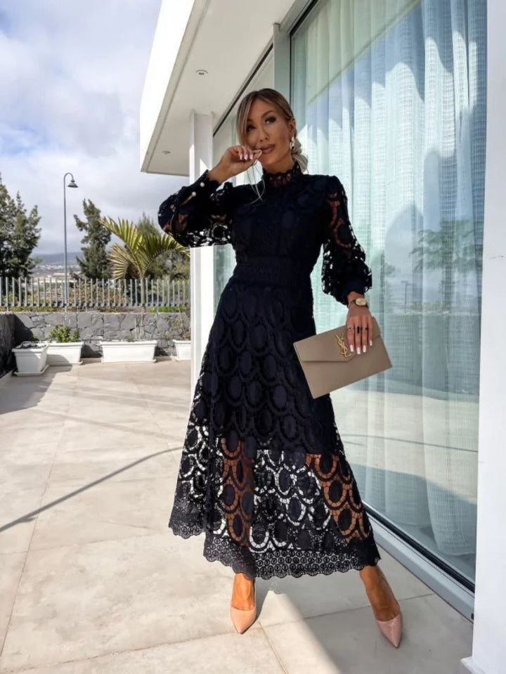 Luna | Women's Celestial Lace Midi Dress in a Romantic Everyday Silhouette