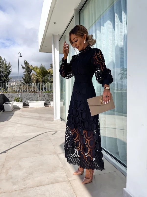 Luna | Women's Celestial Lace Midi Dress in a Romantic Everyday Silhouette