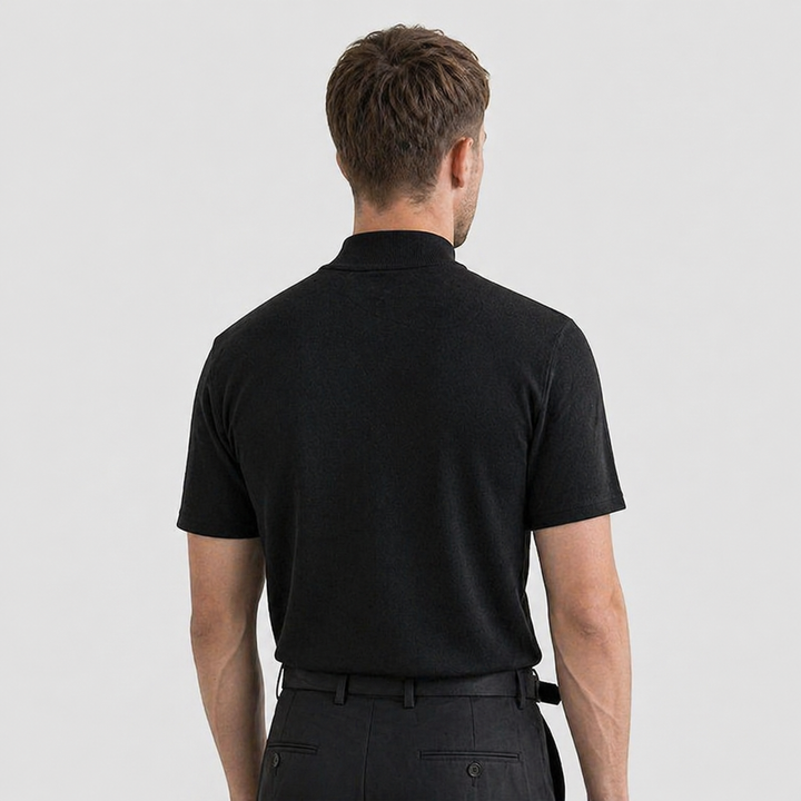 Mason | Men's Short Sleeve Top with a Clean Stand Collar Finish