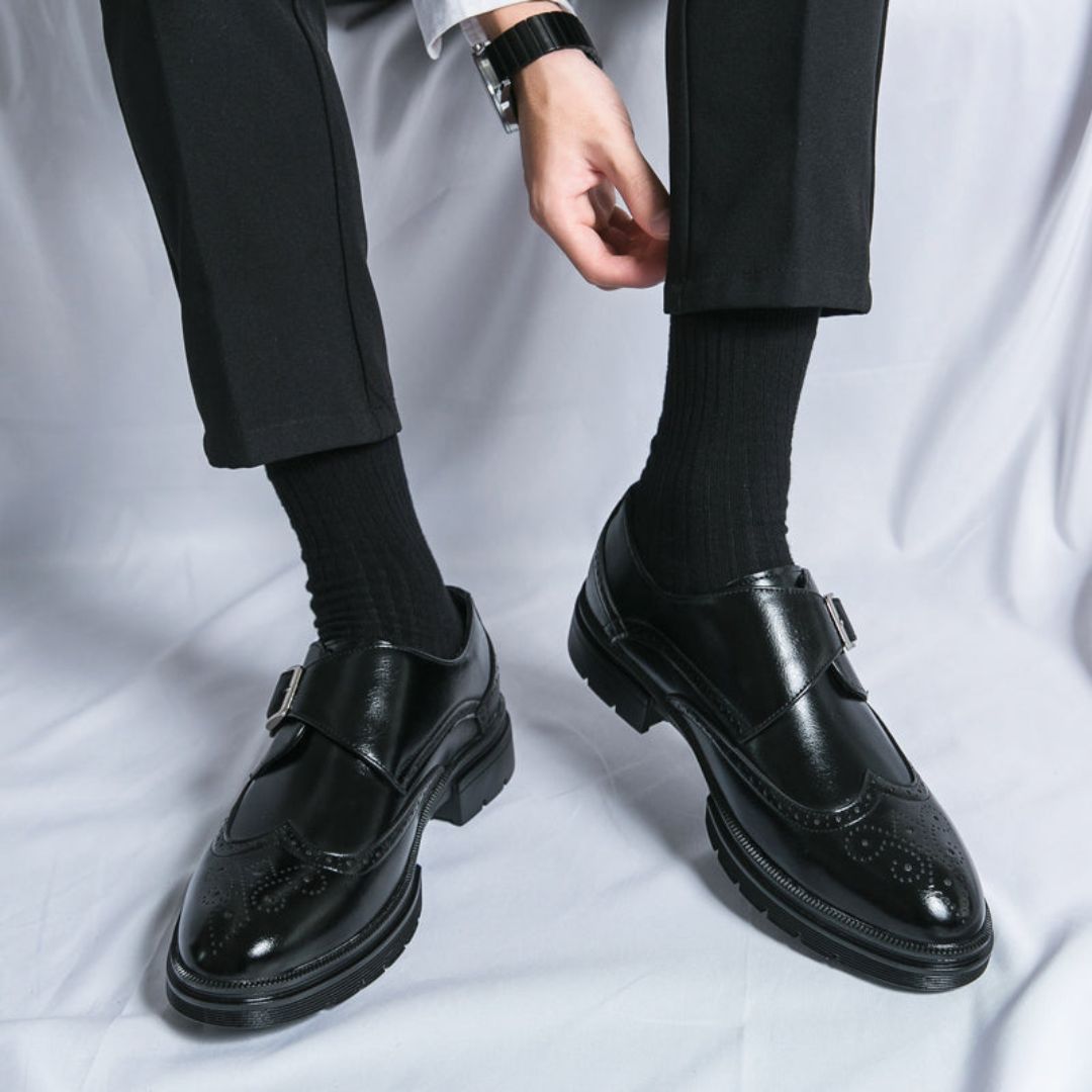 Arthur | Men’s Monk Strap Shoes featuring Brogue Detail
