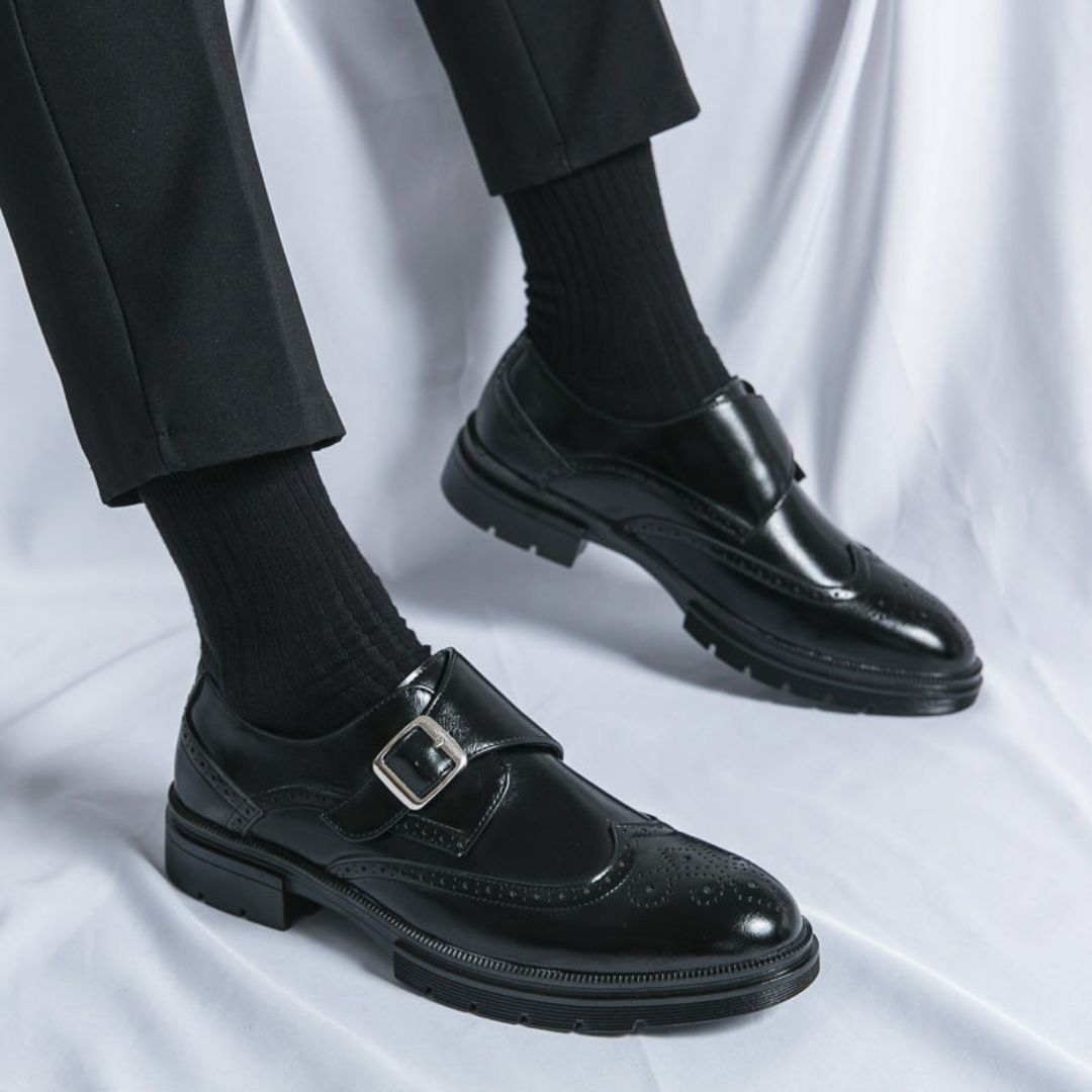 Arthur | Men’s Monk Strap Shoes featuring Brogue Detail