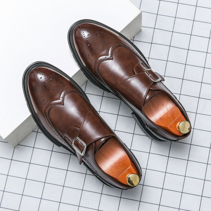 Arthur | Men’s Monk Strap Shoes featuring Brogue Detail
