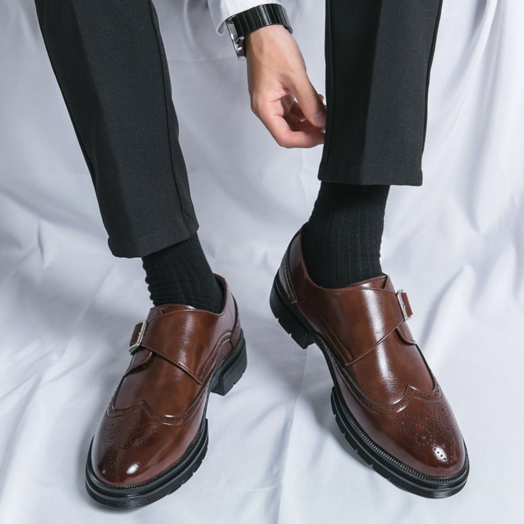 Arthur | Men’s Monk Strap Shoes featuring Brogue Detail