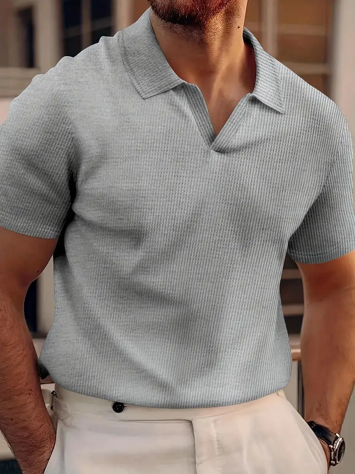 Luca | Men’s Knitted Polo Shirt in a Textured Finish