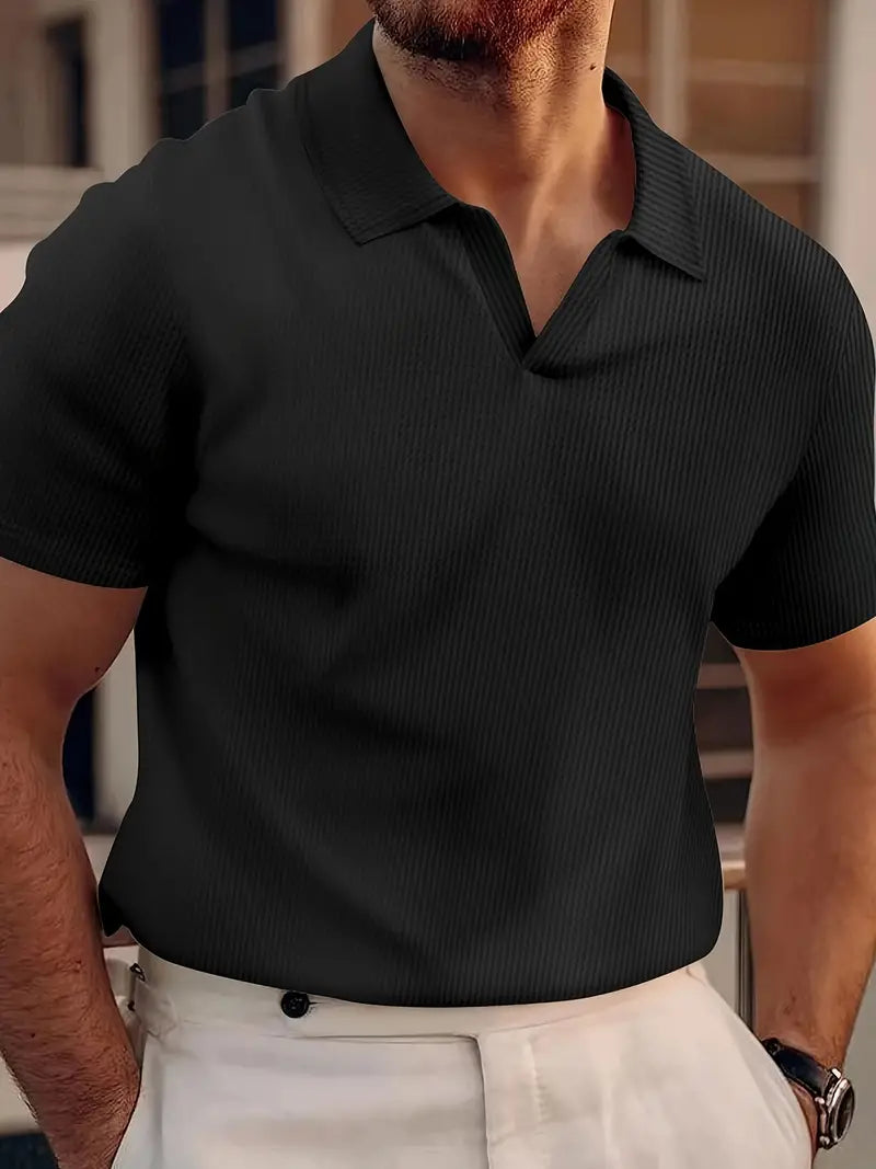 Luca | Men’s Knitted Polo Shirt in a Textured Finish