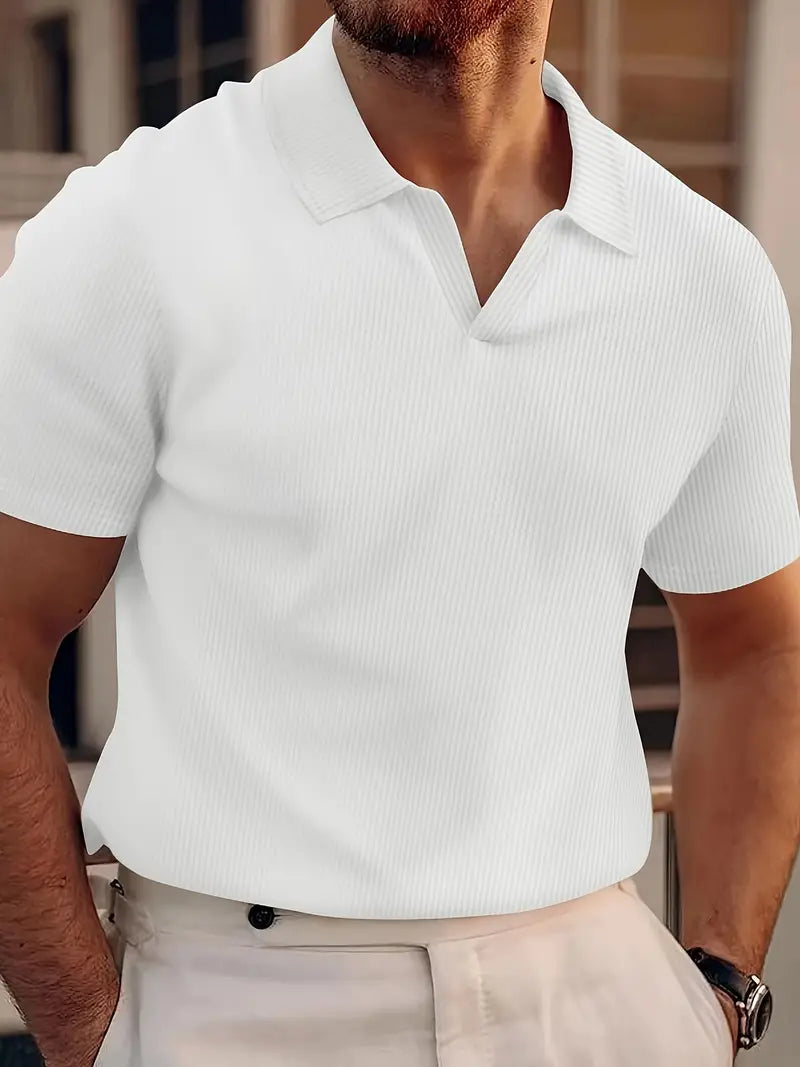 Luca | Men’s Knitted Polo Shirt in a Textured Finish