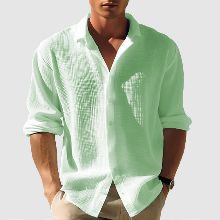 Ronan | Men’s Shirt in a Textured White Finish