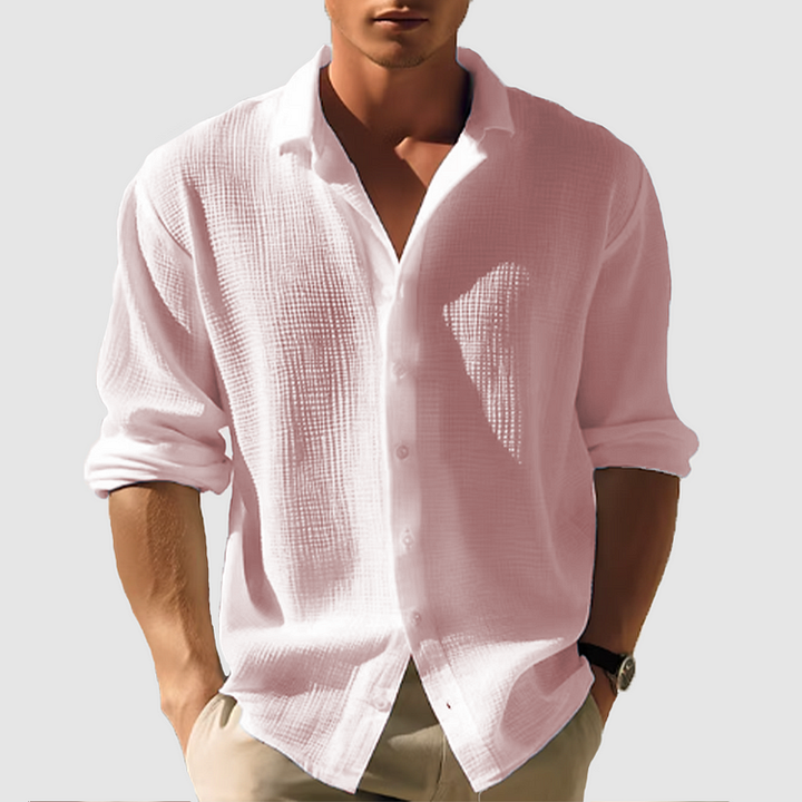 Ronan | Men’s Shirt in a Textured White Finish