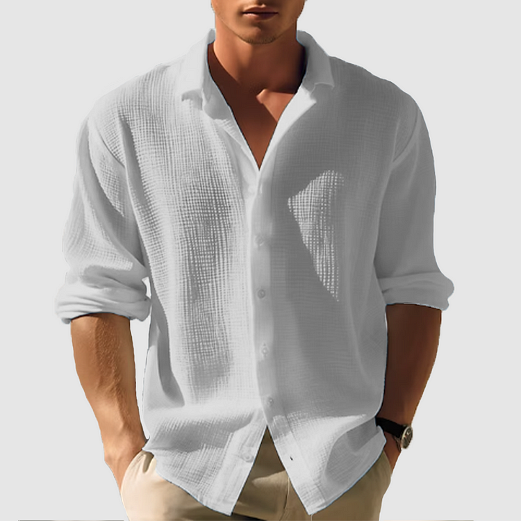 Ronan | Men’s Shirt in a Textured White Finish