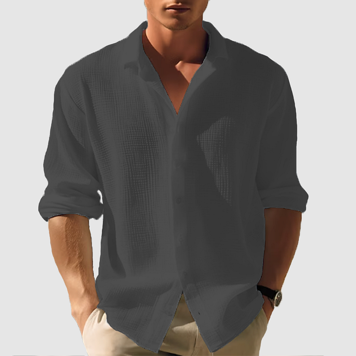 Ronan | Men’s Shirt in a Textured White Finish