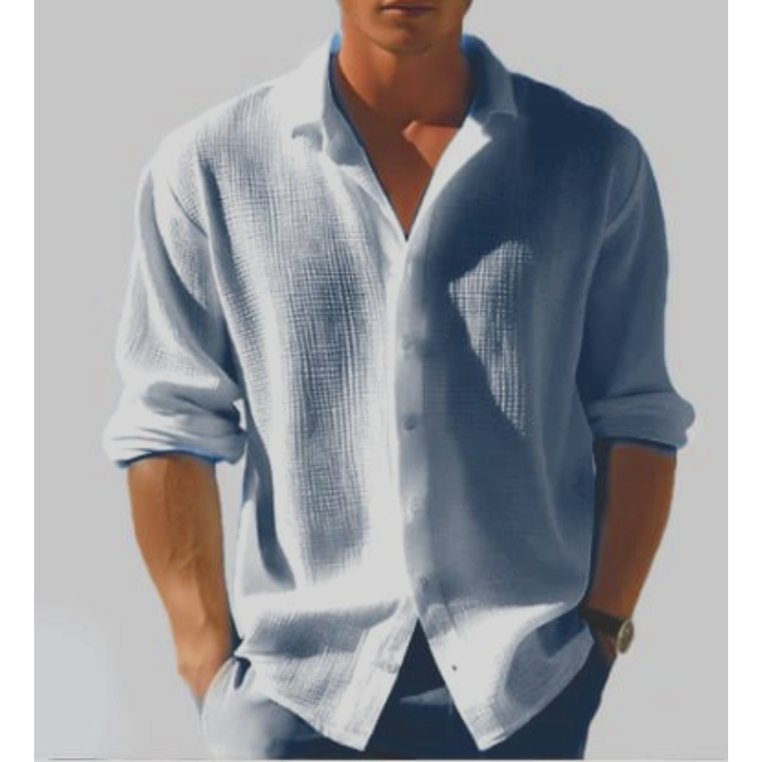 Ronan | Men’s Shirt in a Textured White Finish