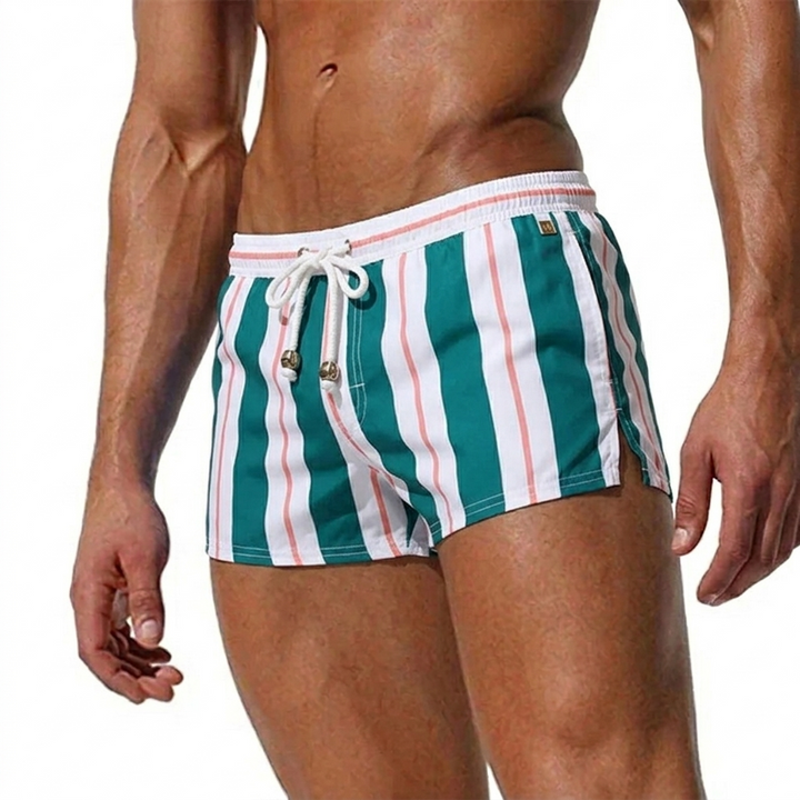 Rafferty | Men's Striped Swim Shorts with Drawstring Waist and Quick-Dry Fabric