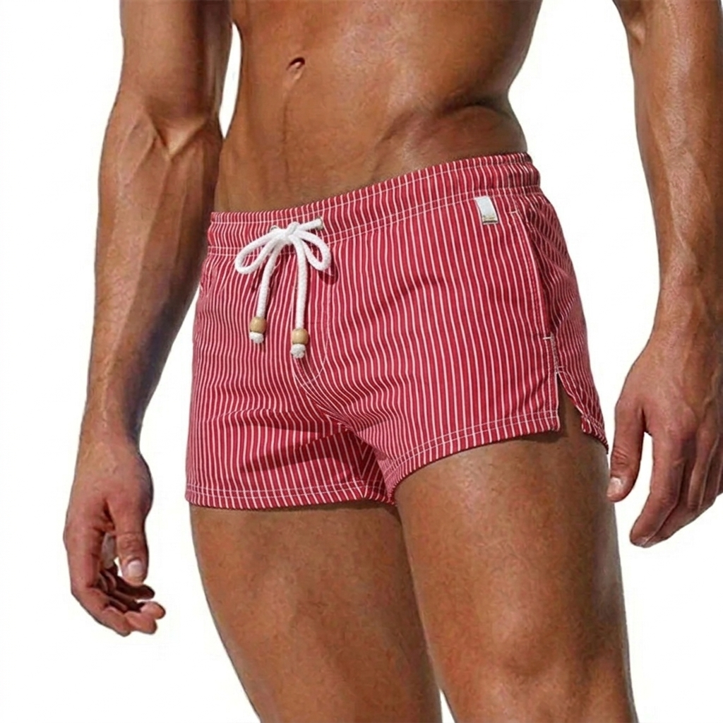 Rafferty | Men's Striped Swim Shorts with Drawstring Waist and Quick-Dry Fabric