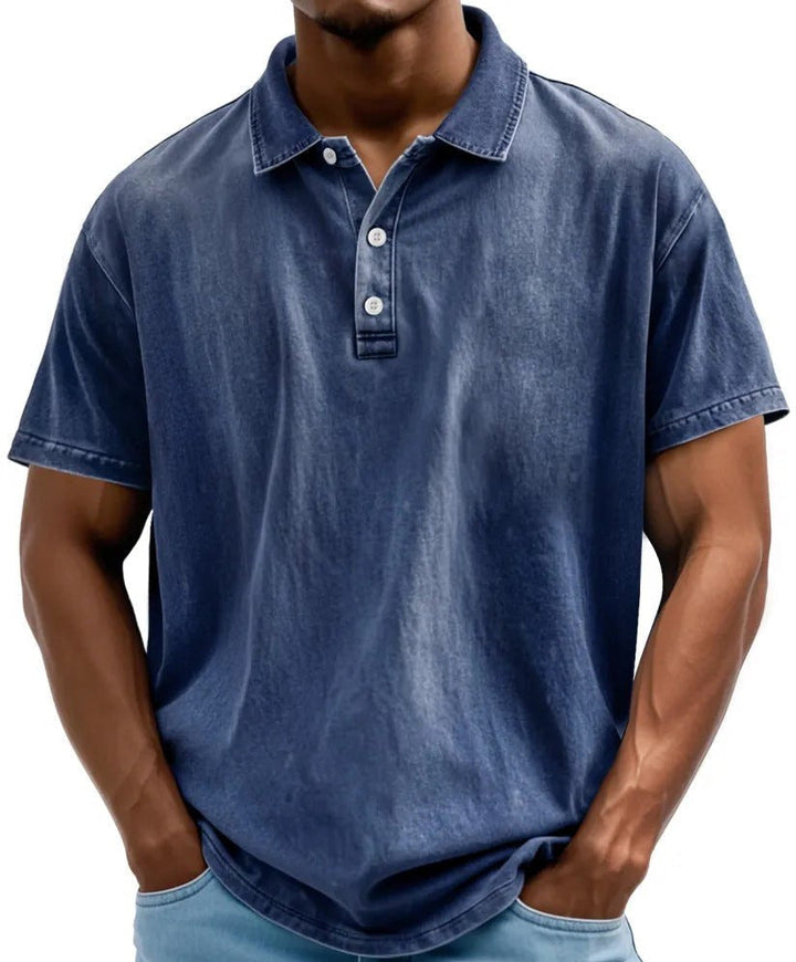 Archer | Men's Washed Vintage Style Polo Shirt for Relaxed Everyday Wear