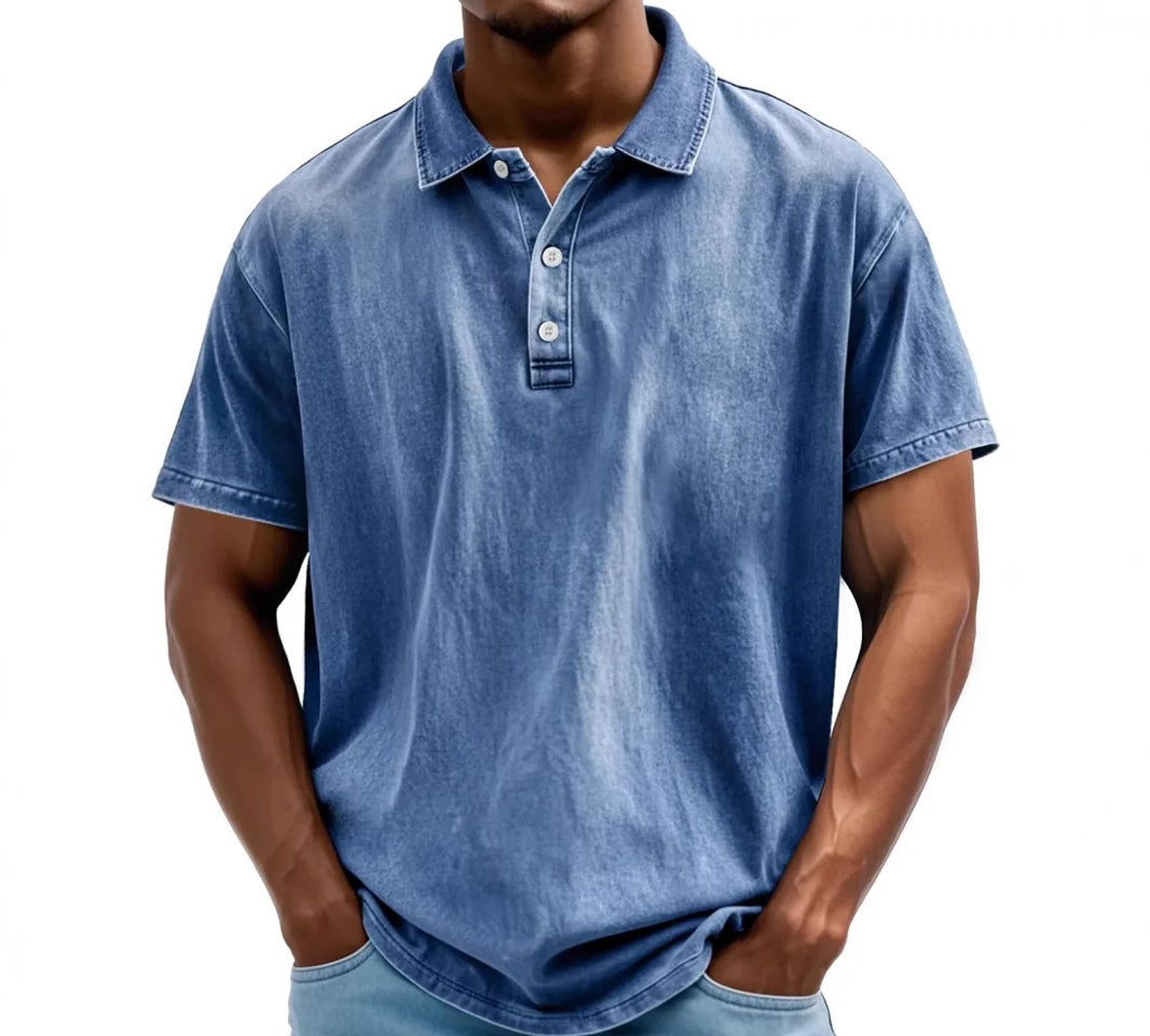 Archer | Men's Washed Vintage Style Polo Shirt for Relaxed Everyday Wear