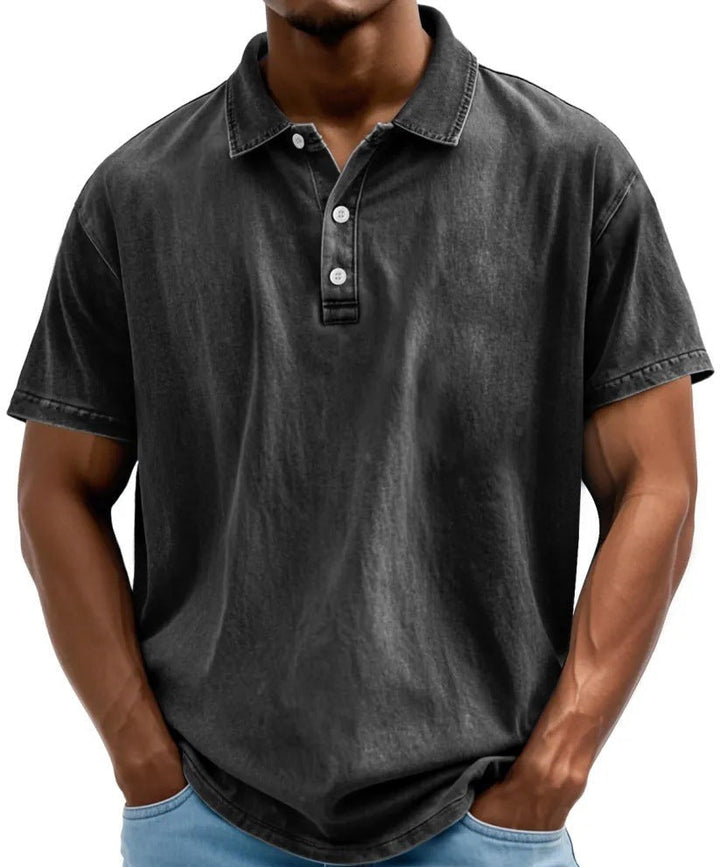 Archer | Men's Washed Vintage Style Polo Shirt for Relaxed Everyday Wear