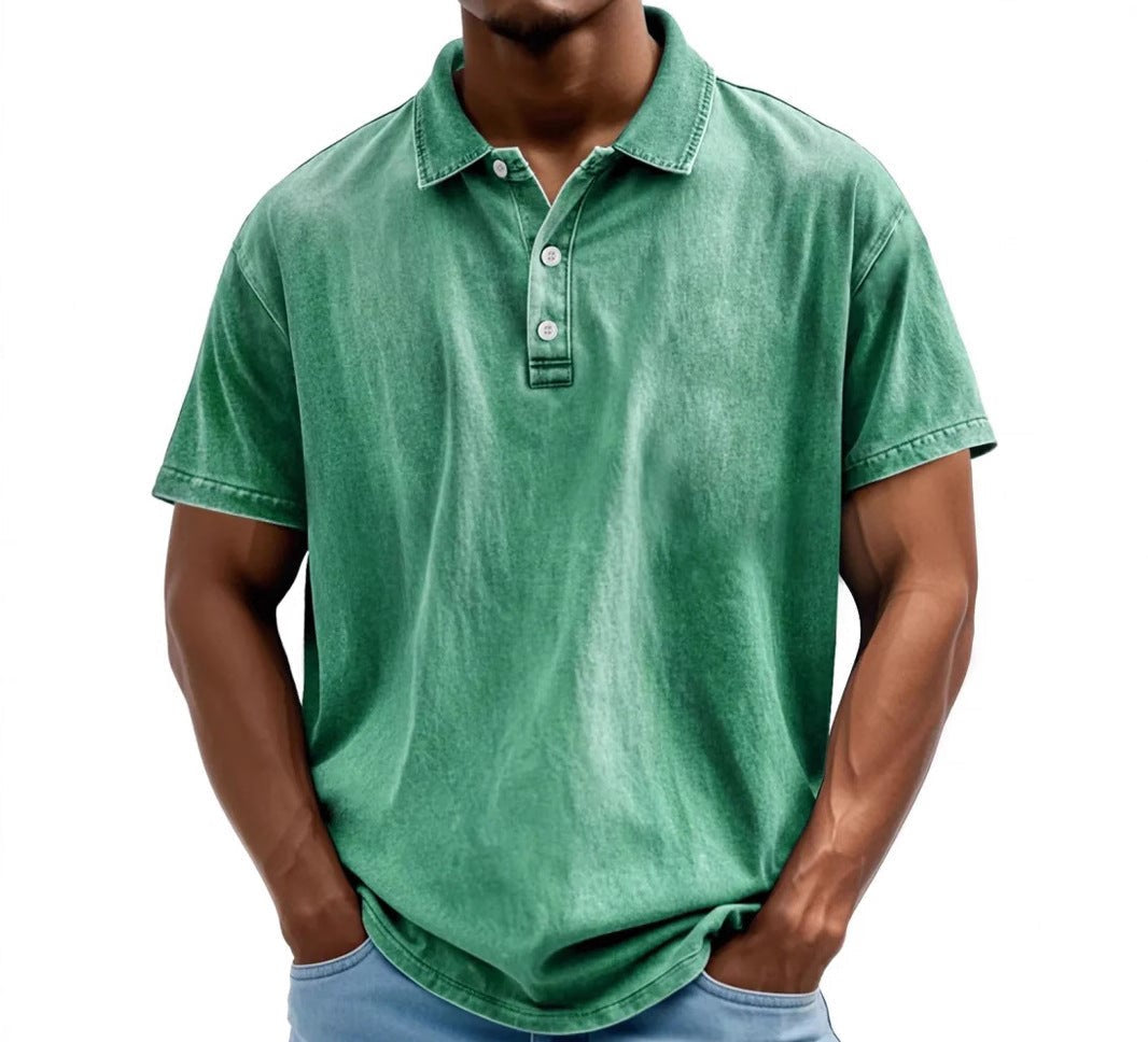Archer | Men's Washed Vintage Style Polo Shirt for Relaxed Everyday Wear