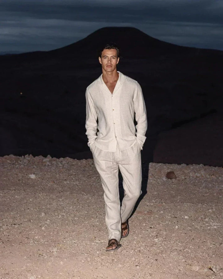 Elliot | Men's Casual Long Sleeve Shirt and Trousers Set for Relaxed Everyday Wear