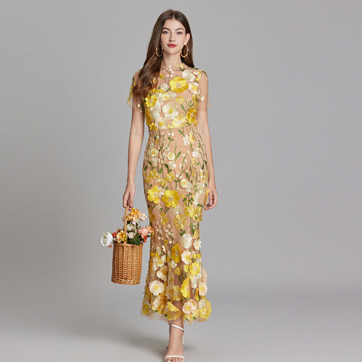 Rosalie | Women’s Midi Dress featuring Floral Detail