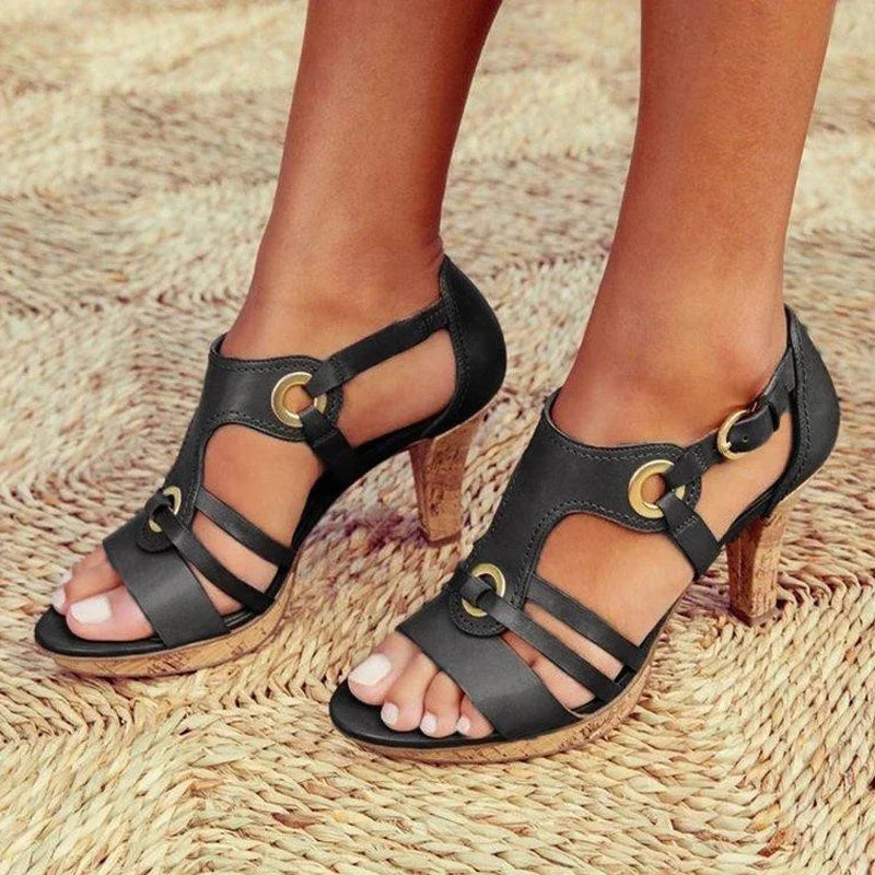 Nadia | Women’s Heeled Sandals featuring Cut-Out Straps