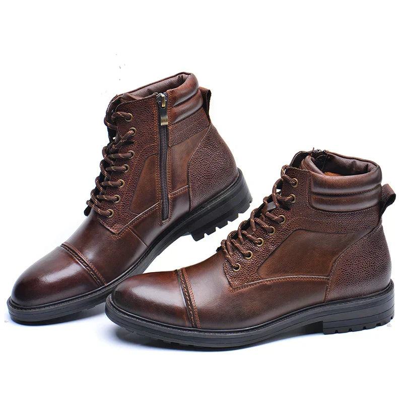 Bramwell | Men’s Leather Boots featuring Side Zip Detail