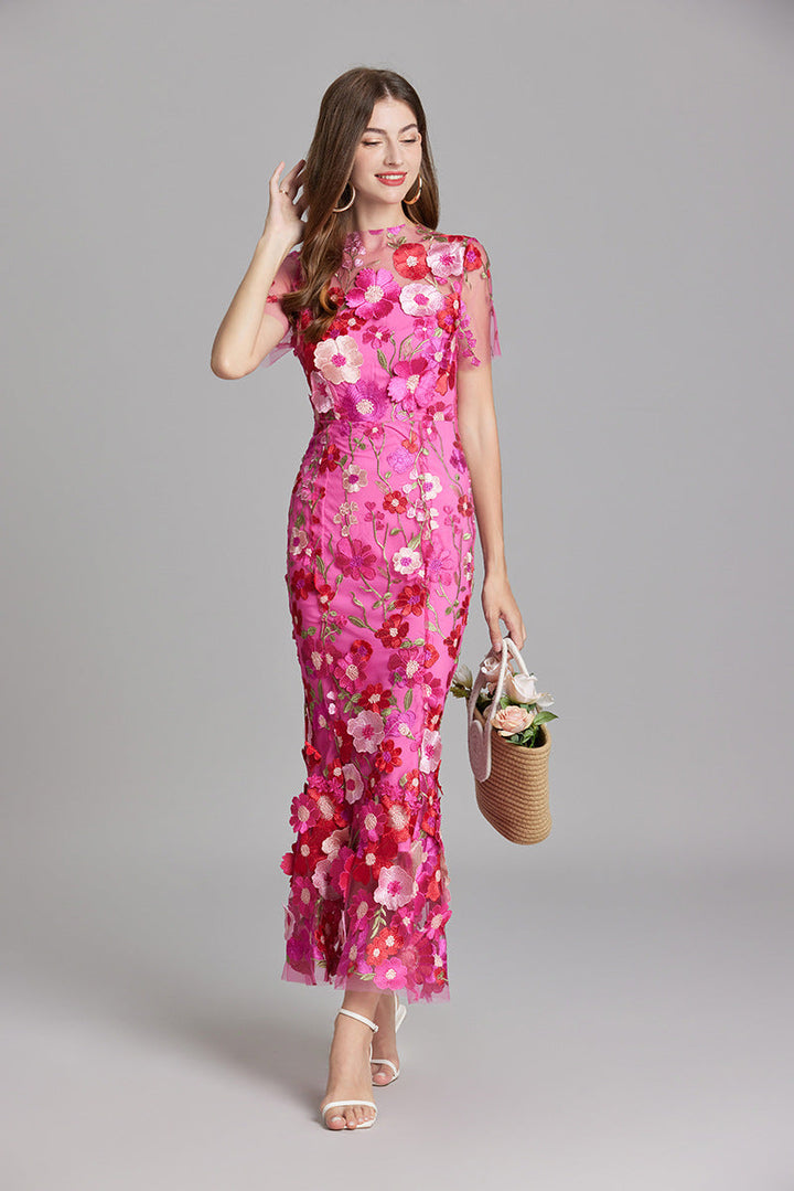 Rosalie | Women’s Midi Dress featuring Floral Detail