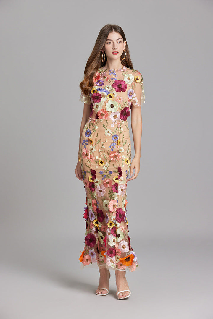Rosalie | Women’s Midi Dress featuring Floral Detail
