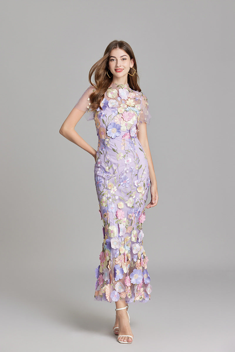 Rosalie | Women’s Midi Dress featuring Floral Detail