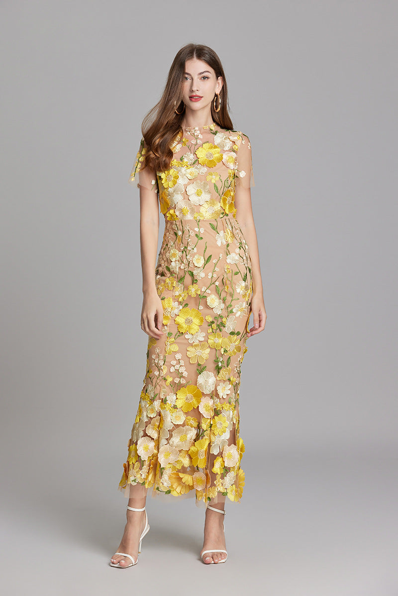 Rosalie | Women’s Midi Dress featuring Floral Detail