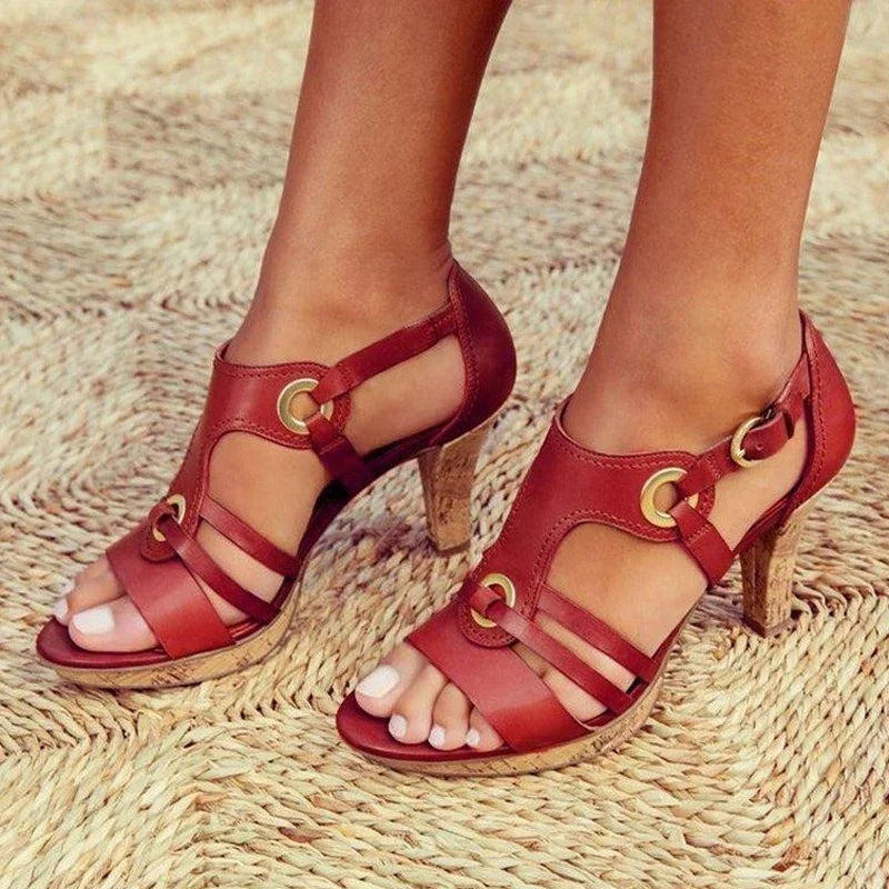 Nadia | Women’s Heeled Sandals featuring Cut-Out Straps